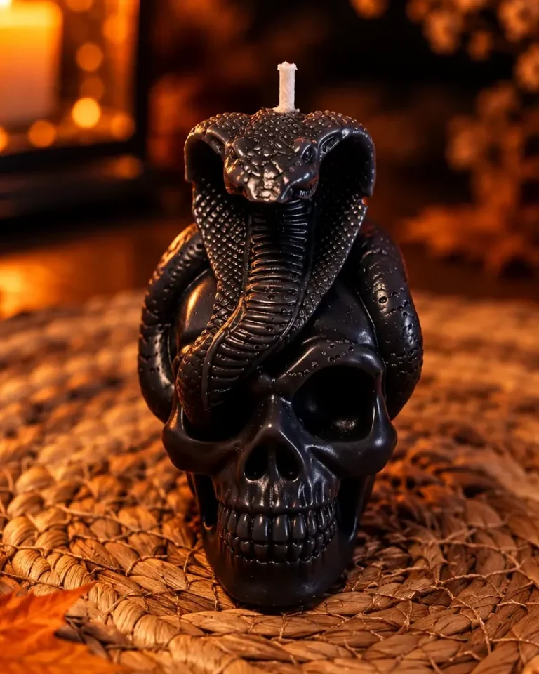 vela de halloween calavera con cobra